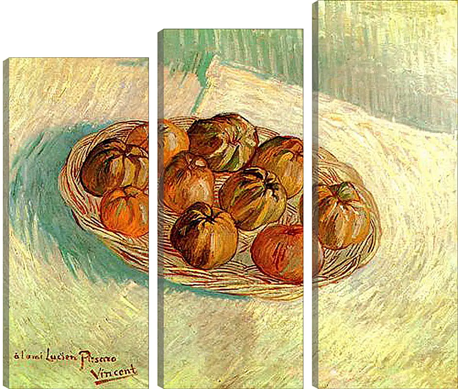 Модульная картина - Still Life with Basket of Apples to Lucien Pissarro. Винсент Ван Гог