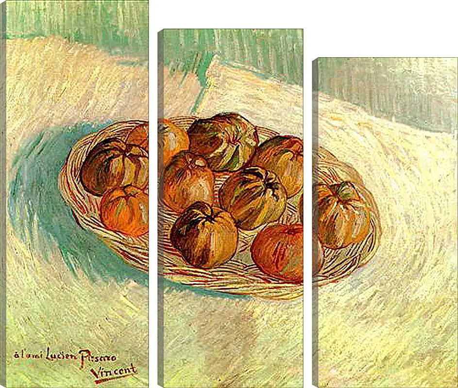 Модульная картина - Still Life with Basket of Apples to Lucien Pissarro. Винсент Ван Гог