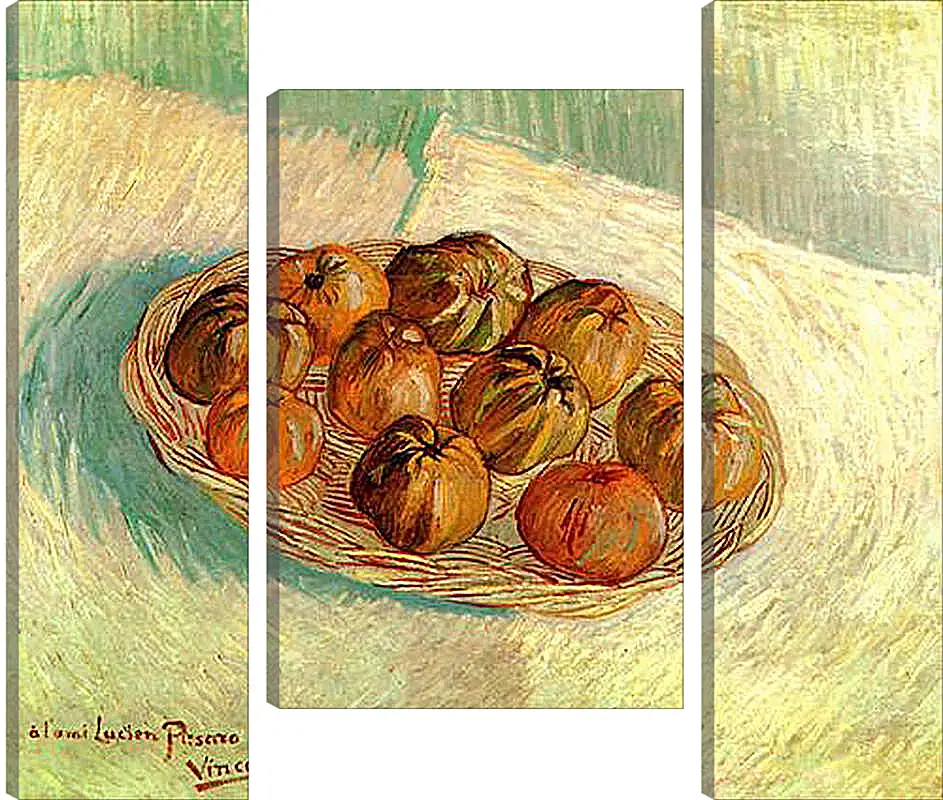 Модульная картина - Still Life with Basket of Apples to Lucien Pissarro. Винсент Ван Гог