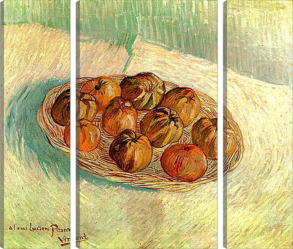 Модульная картина - Still Life with Basket of Apples to Lucien Pissarro. Винсент Ван Гог