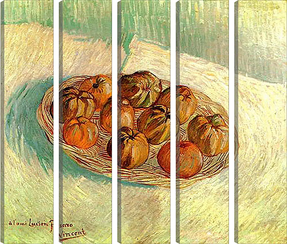 Модульная картина - Still Life with Basket of Apples to Lucien Pissarro. Винсент Ван Гог