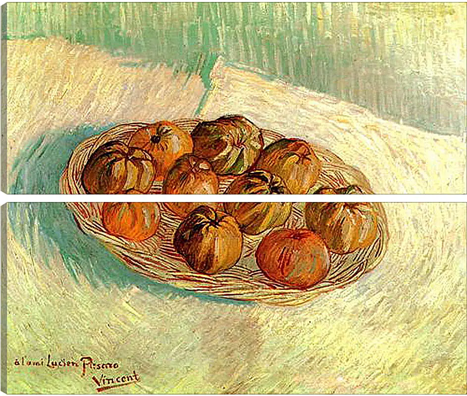 Модульная картина - Still Life with Basket of Apples to Lucien Pissarro. Винсент Ван Гог