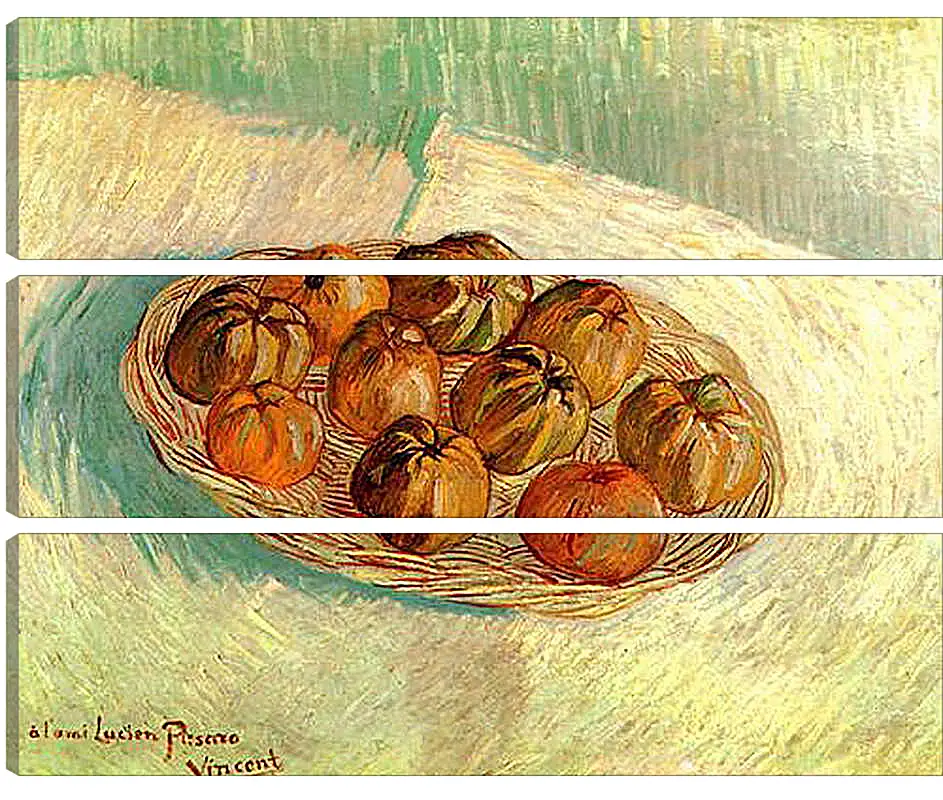 Модульная картина - Still Life with Basket of Apples to Lucien Pissarro. Винсент Ван Гог