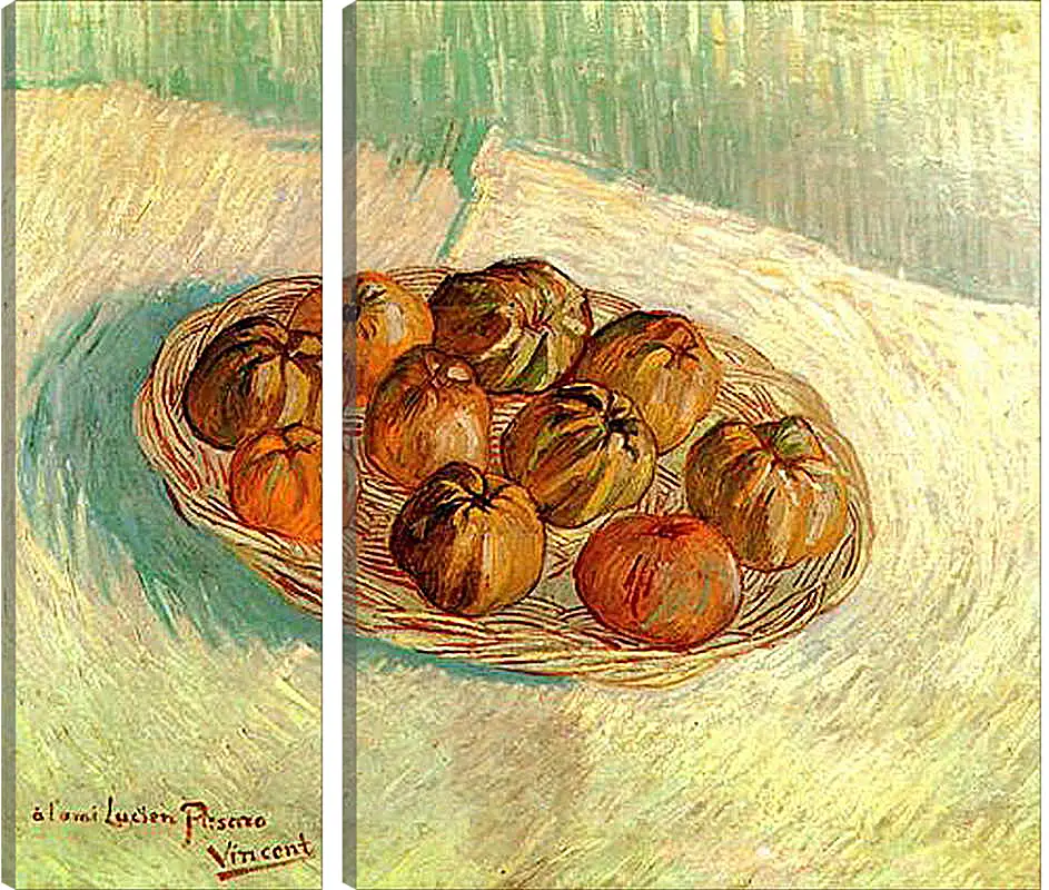 Модульная картина - Still Life with Basket of Apples to Lucien Pissarro. Винсент Ван Гог