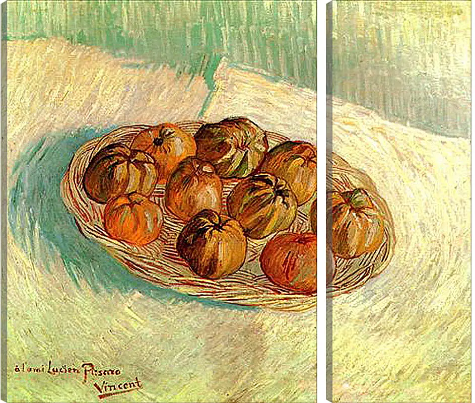 Модульная картина - Still Life with Basket of Apples to Lucien Pissarro. Винсент Ван Гог