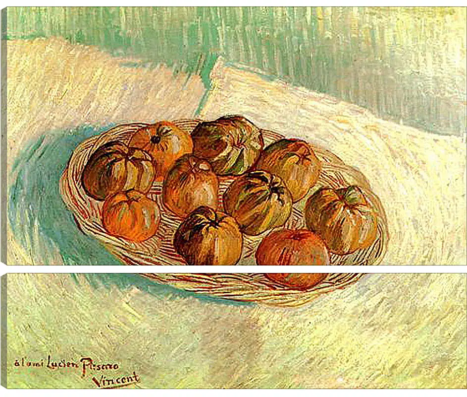 Модульная картина - Still Life with Basket of Apples to Lucien Pissarro. Винсент Ван Гог