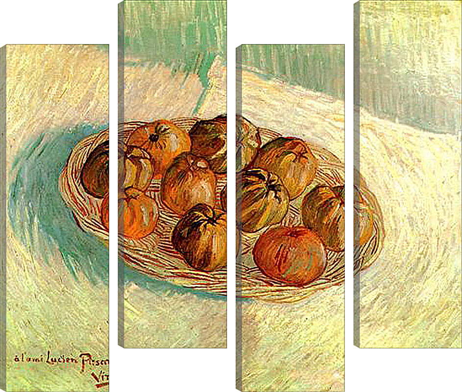 Модульная картина - Still Life with Basket of Apples to Lucien Pissarro. Винсент Ван Гог