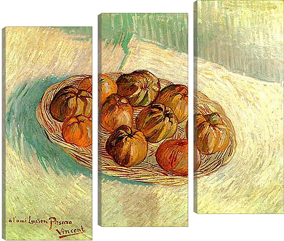 Модульная картина - Still Life with Basket of Apples to Lucien Pissarro. Винсент Ван Гог