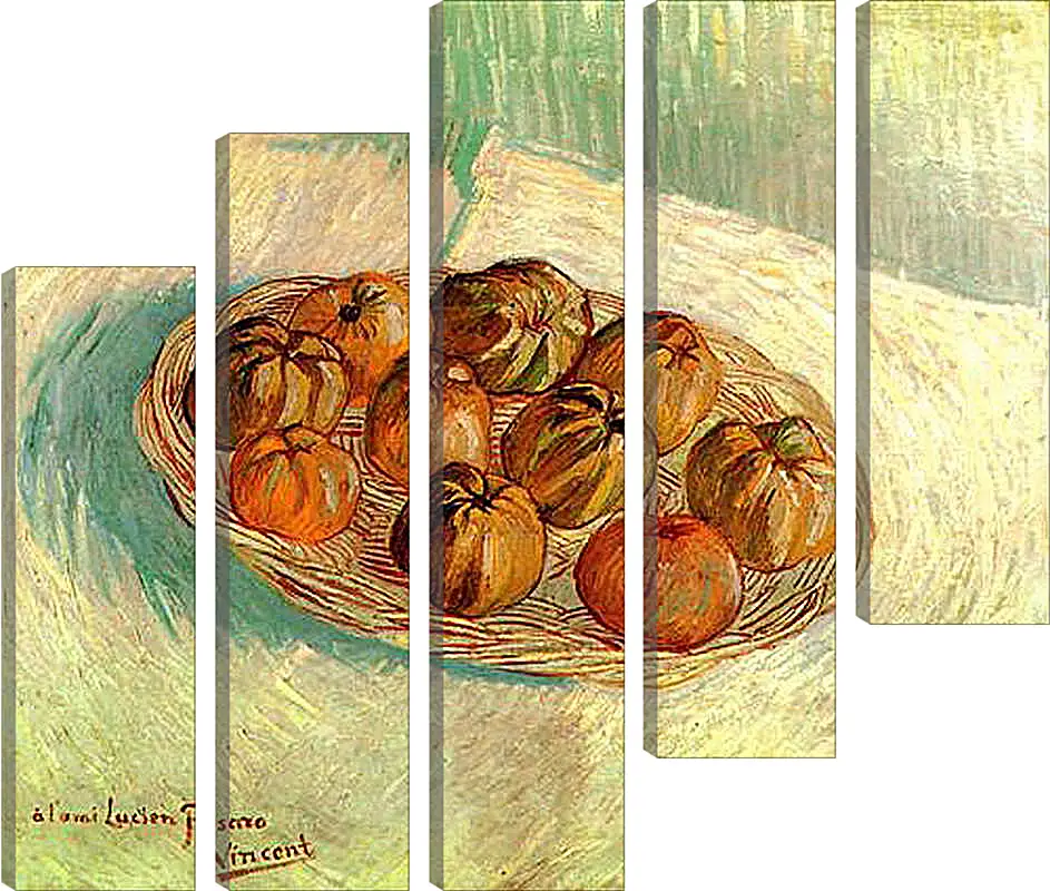 Модульная картина - Still Life with Basket of Apples to Lucien Pissarro. Винсент Ван Гог