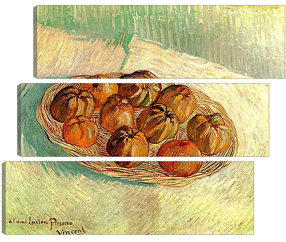 Модульная картина - Still Life with Basket of Apples to Lucien Pissarro. Винсент Ван Гог