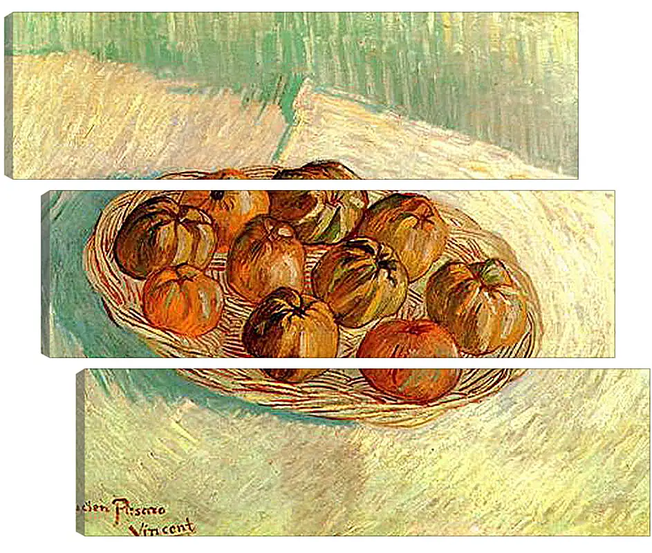 Модульная картина - Still Life with Basket of Apples to Lucien Pissarro. Винсент Ван Гог