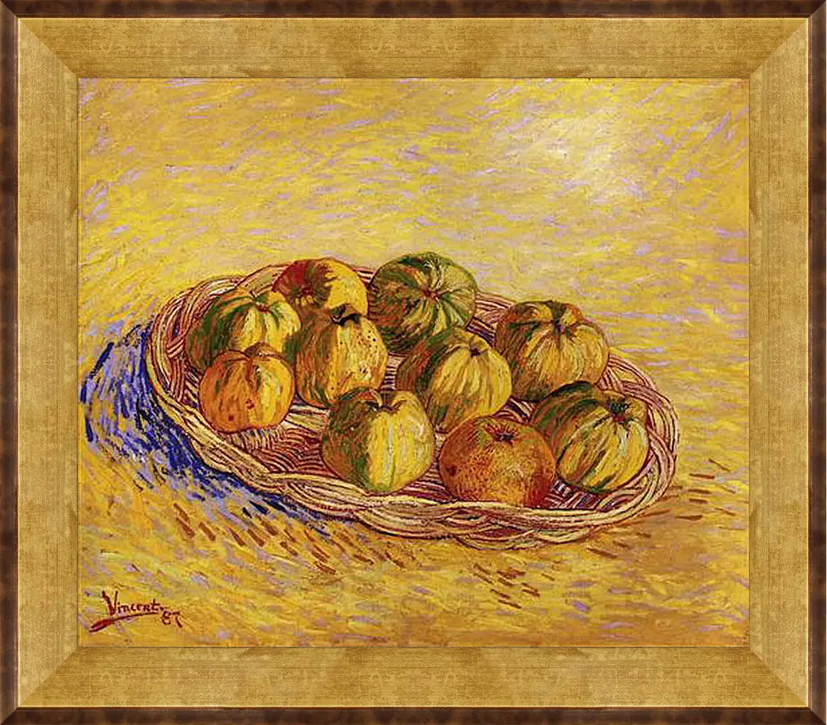 Картина в раме - Still Life with Basket of Apples. Винсент Ван Гог