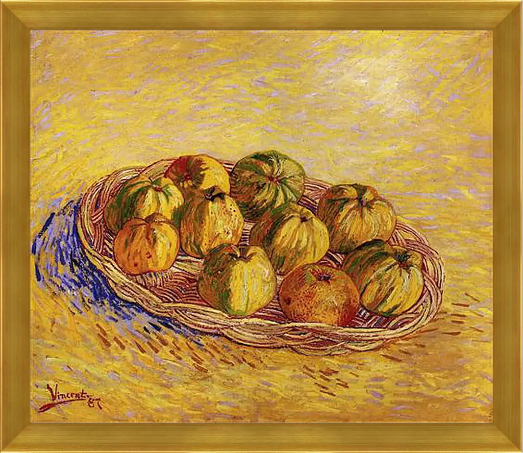 Картина в раме - Still Life with Basket of Apples. Винсент Ван Гог