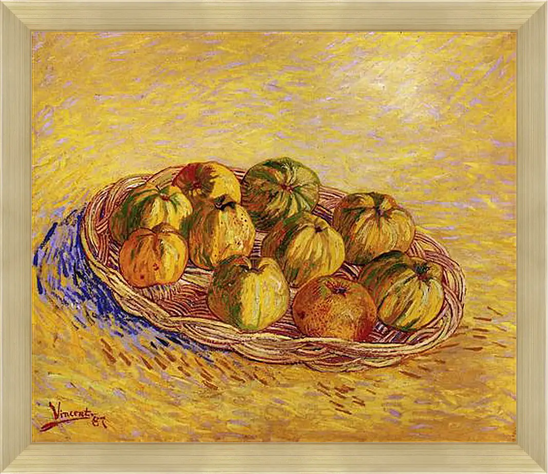 Картина в раме - Still Life with Basket of Apples. Винсент Ван Гог