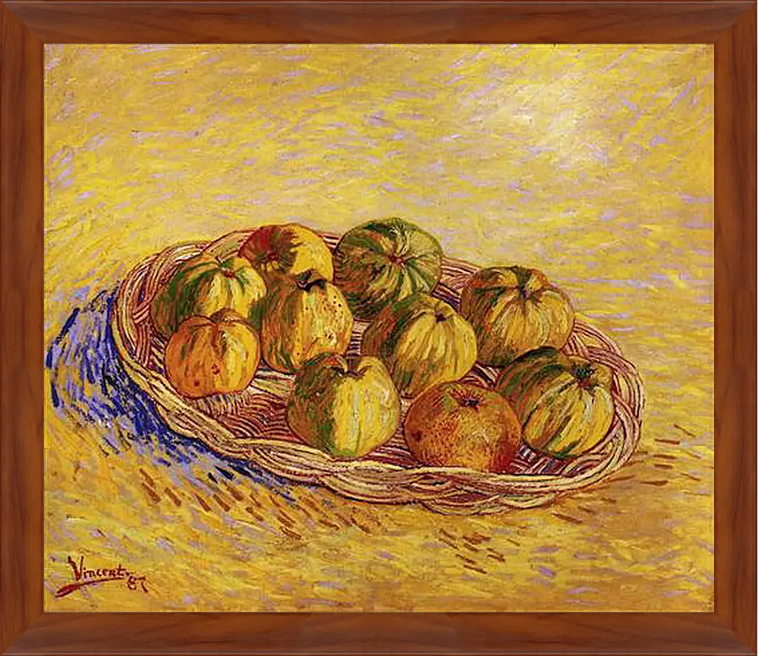 Картина в раме - Still Life with Basket of Apples. Винсент Ван Гог