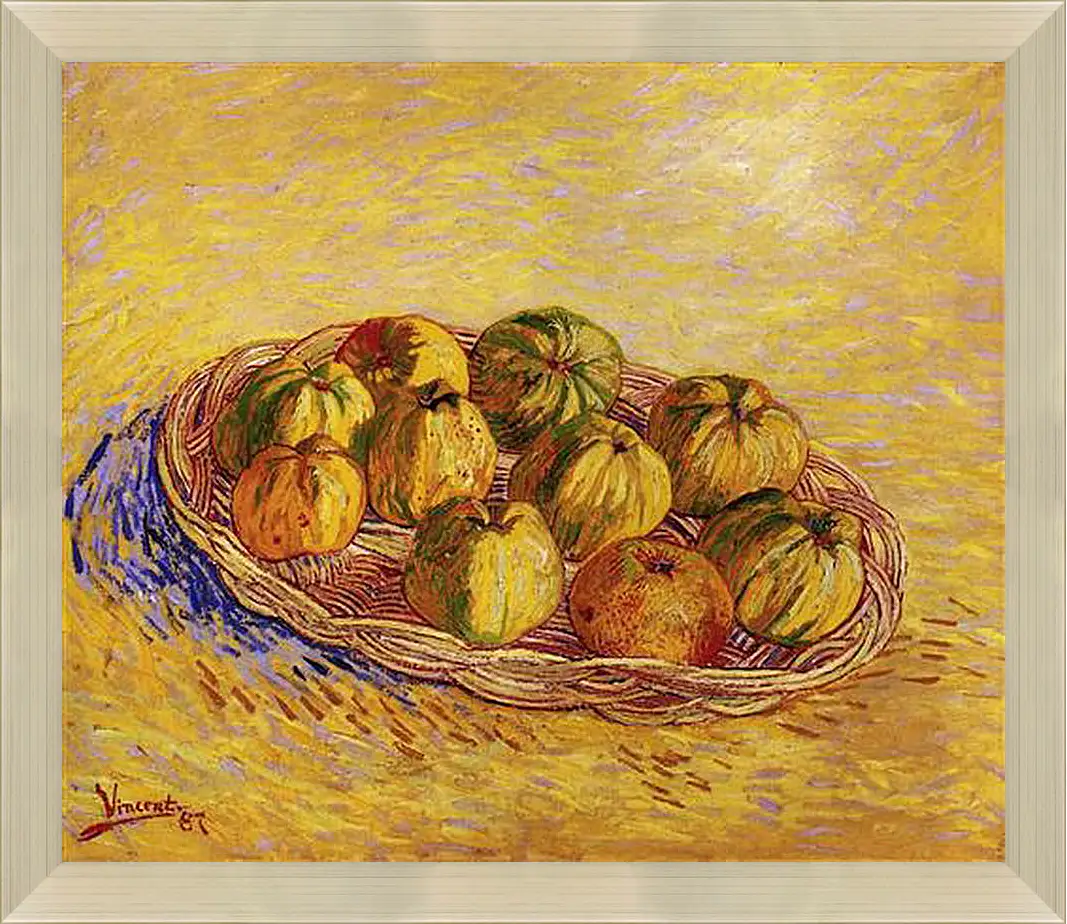 Картина в раме - Still Life with Basket of Apples. Винсент Ван Гог