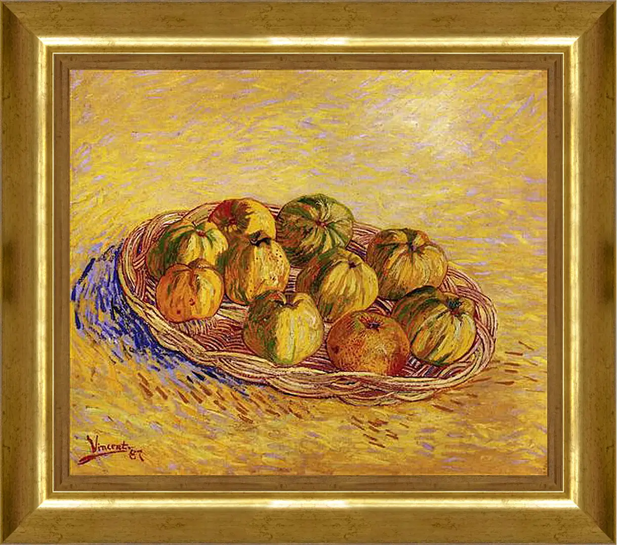 Картина в раме - Still Life with Basket of Apples. Винсент Ван Гог