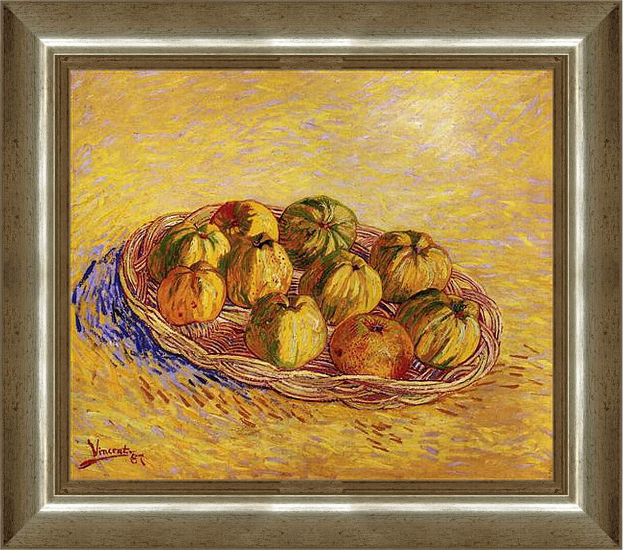 Картина в раме - Still Life with Basket of Apples. Винсент Ван Гог