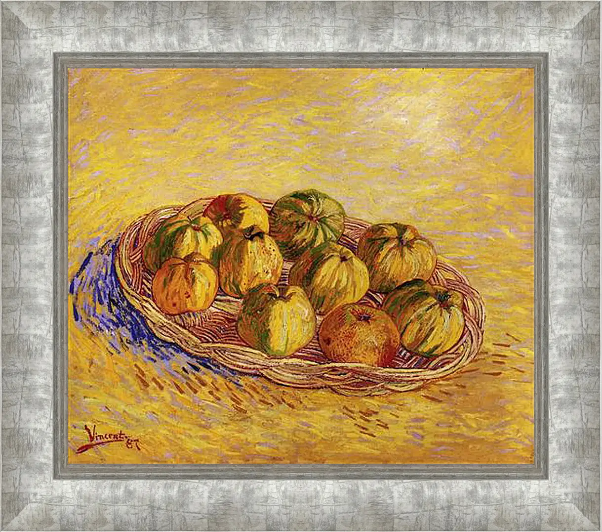 Картина в раме - Still Life with Basket of Apples. Винсент Ван Гог