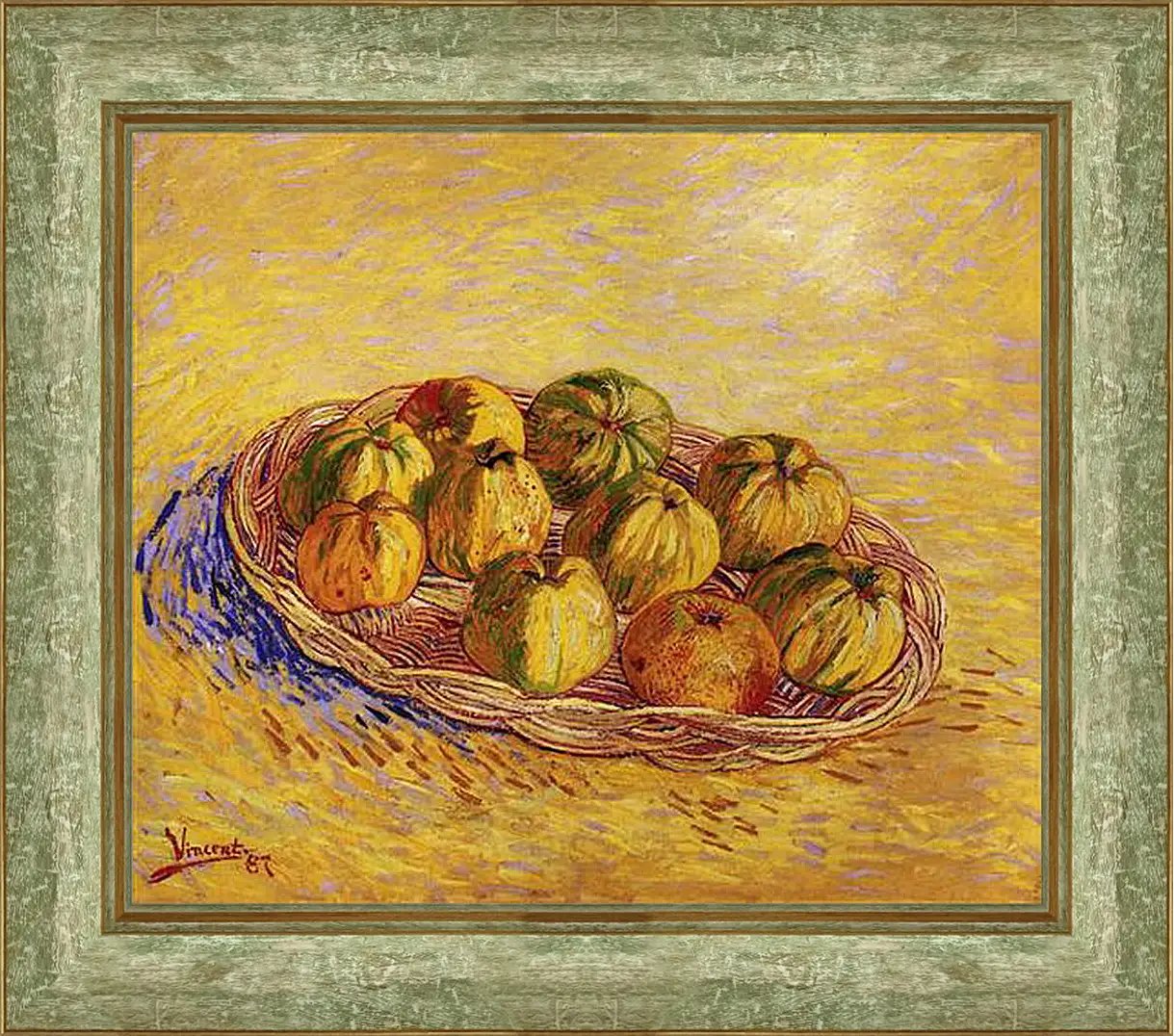 Картина в раме - Still Life with Basket of Apples. Винсент Ван Гог