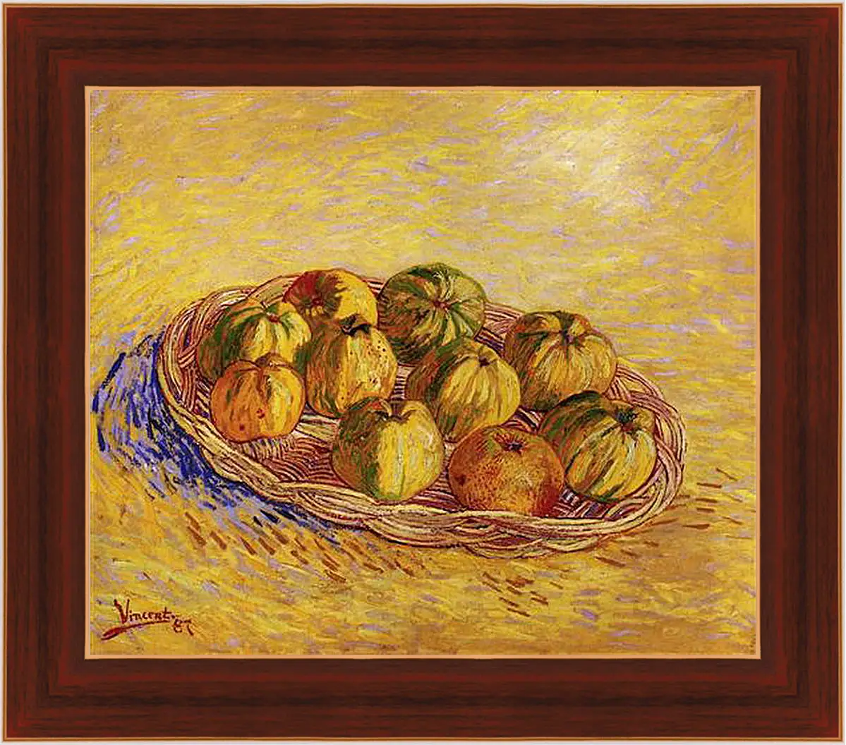 Картина в раме - Still Life with Basket of Apples. Винсент Ван Гог
