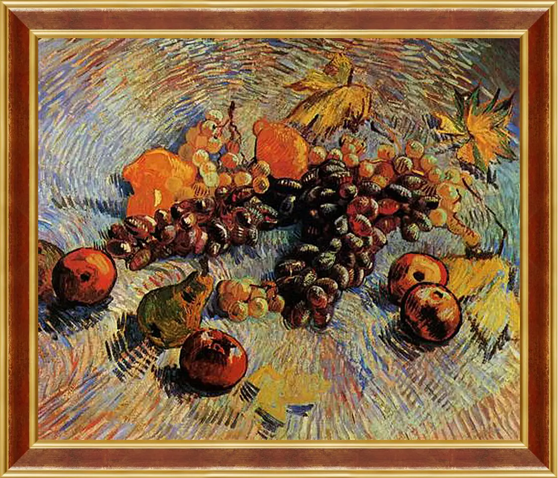 Картина в раме - Still Life with Apples, Pears, Lemons and Grapes. Винсент Ван Гог