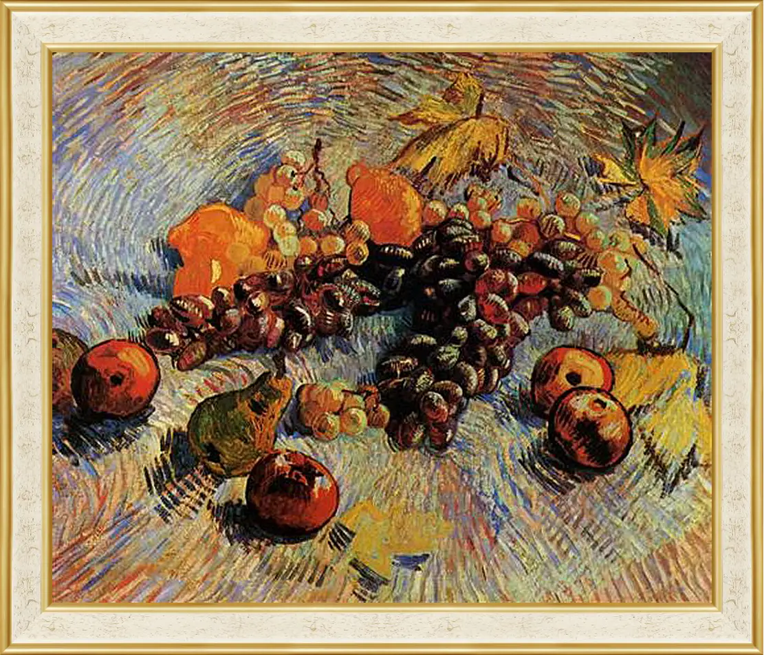 Картина в раме - Still Life with Apples, Pears, Lemons and Grapes. Винсент Ван Гог