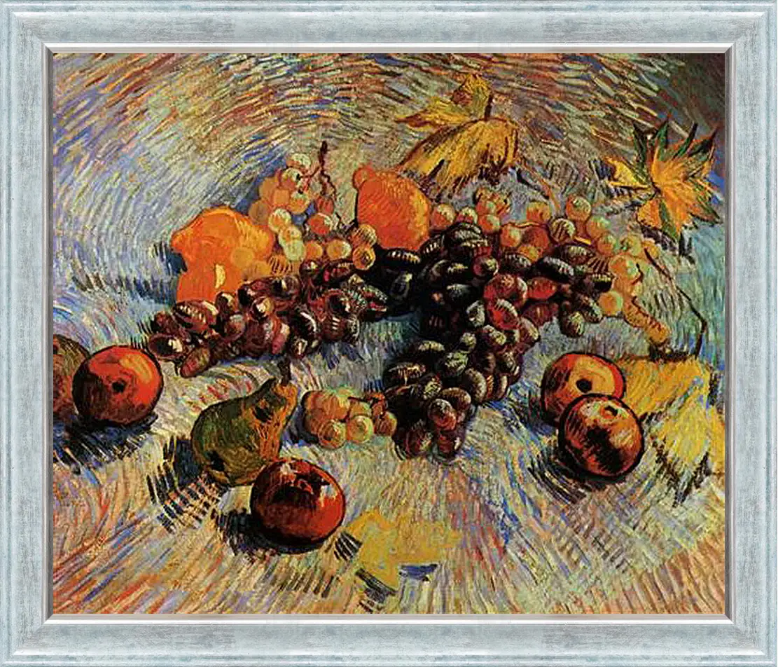 Картина в раме - Still Life with Apples, Pears, Lemons and Grapes. Винсент Ван Гог