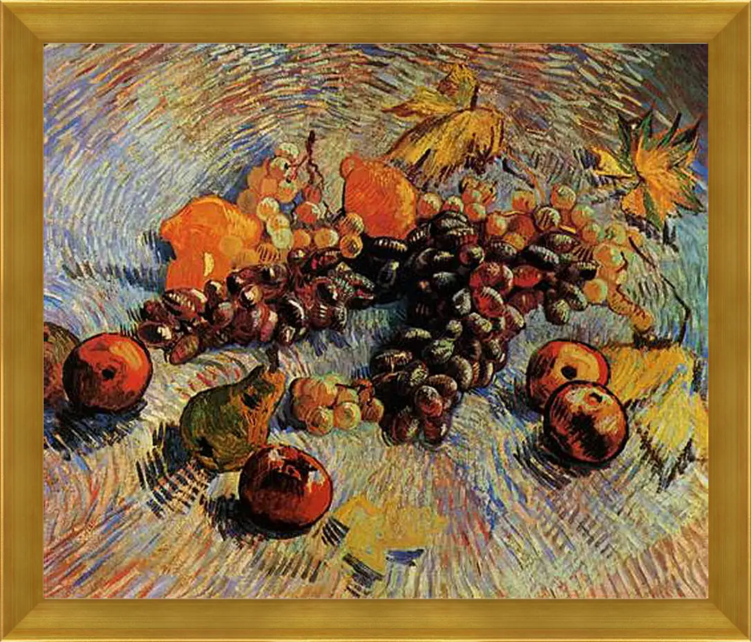 Картина в раме - Still Life with Apples, Pears, Lemons and Grapes. Винсент Ван Гог