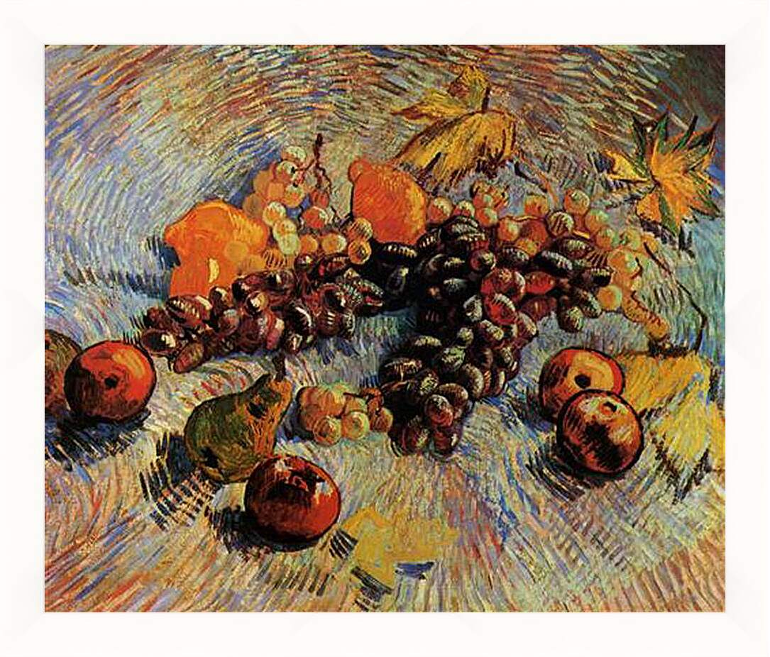 Картина в раме - Still Life with Apples, Pears, Lemons and Grapes. Винсент Ван Гог