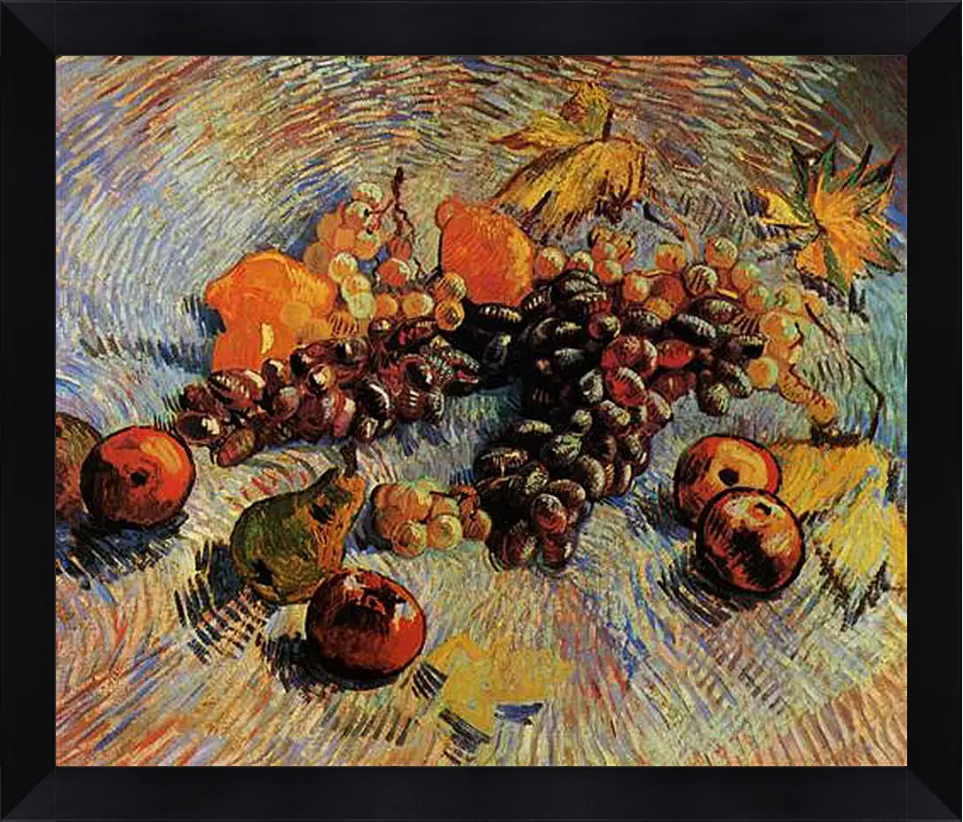 Картина в раме - Still Life with Apples, Pears, Lemons and Grapes. Винсент Ван Гог