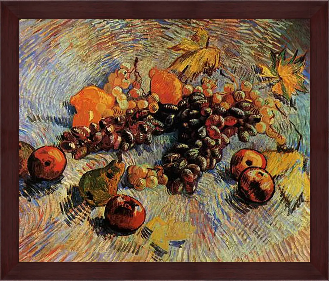 Картина в раме - Still Life with Apples, Pears, Lemons and Grapes. Винсент Ван Гог