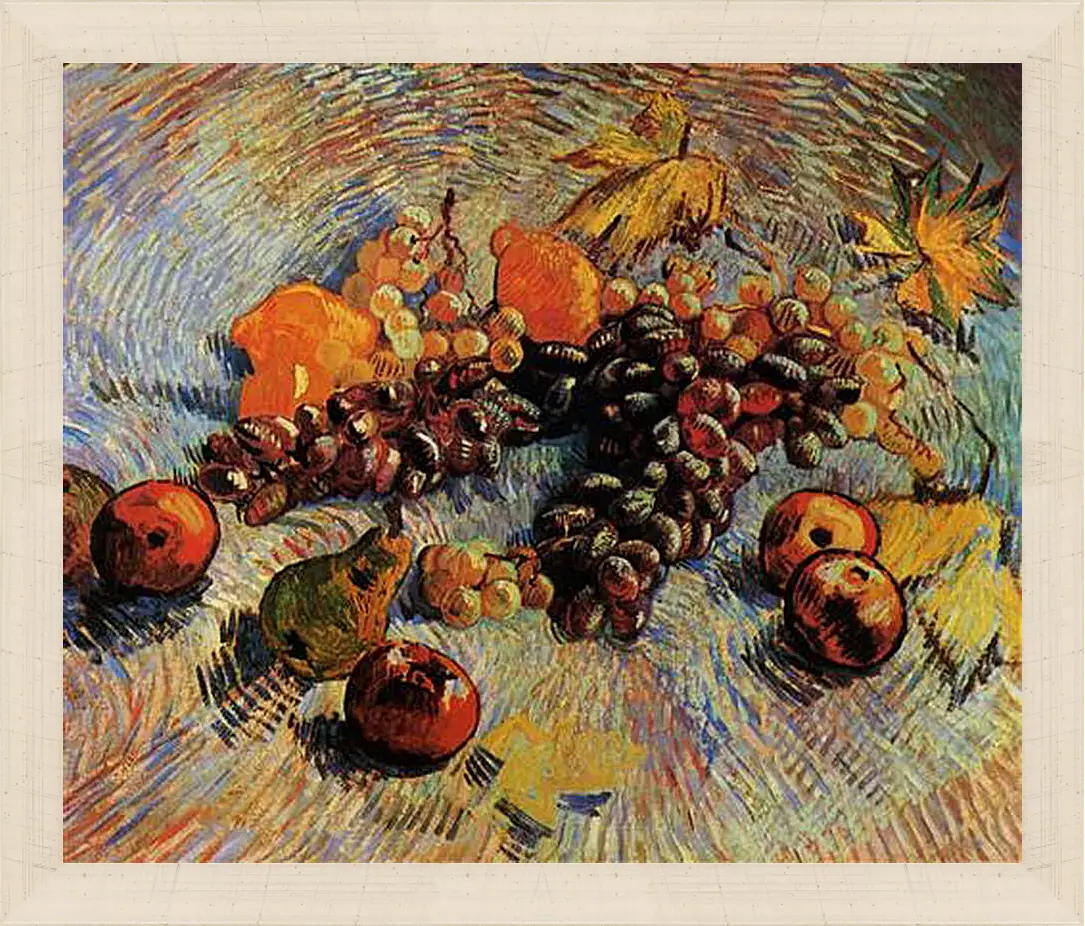 Картина в раме - Still Life with Apples, Pears, Lemons and Grapes. Винсент Ван Гог