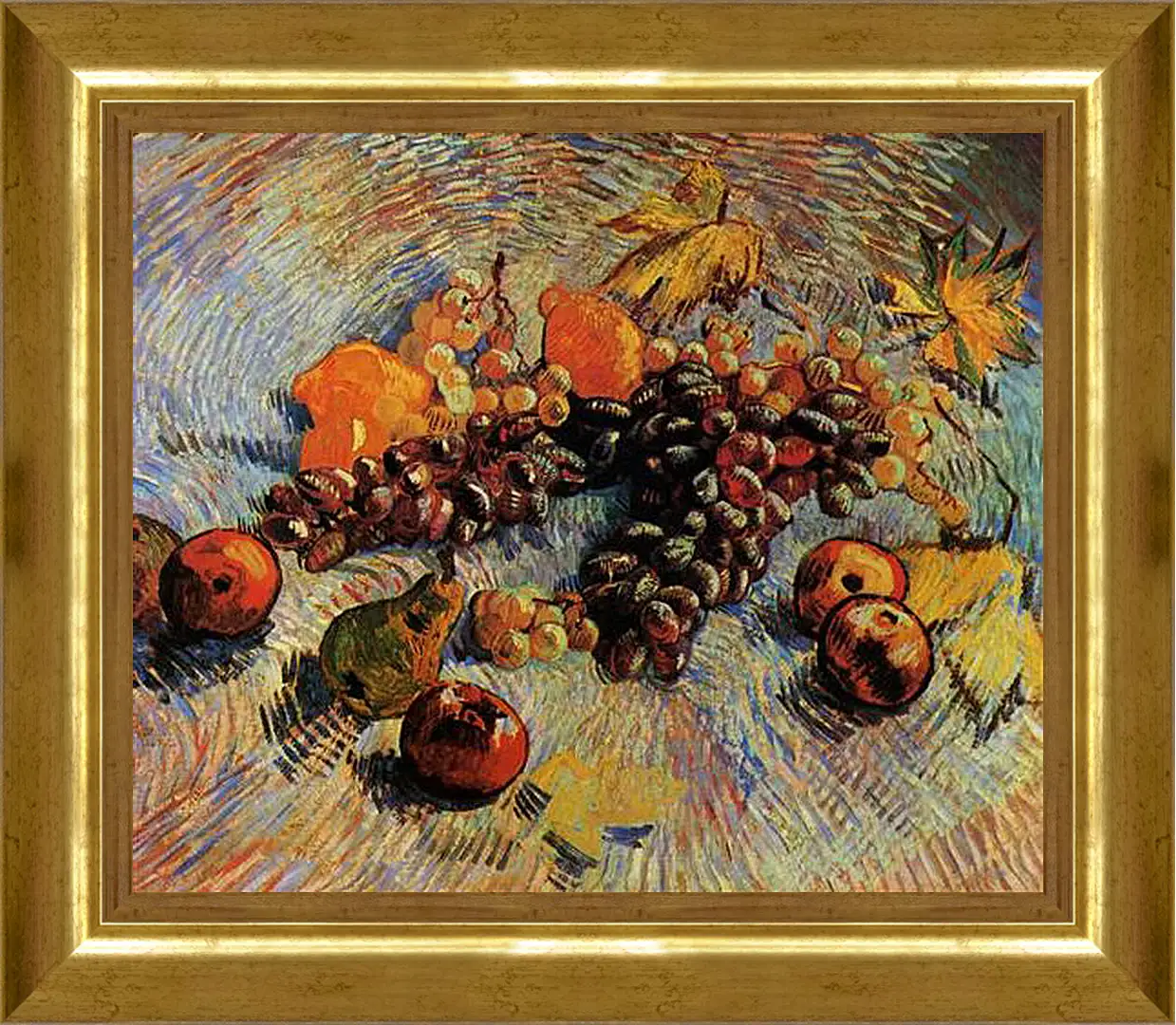 Картина в раме - Still Life with Apples, Pears, Lemons and Grapes. Винсент Ван Гог