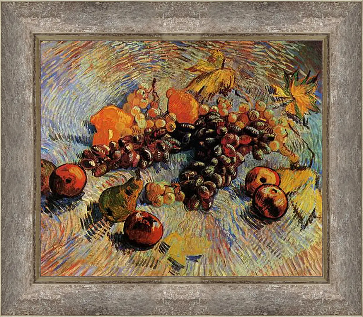 Картина в раме - Still Life with Apples, Pears, Lemons and Grapes. Винсент Ван Гог