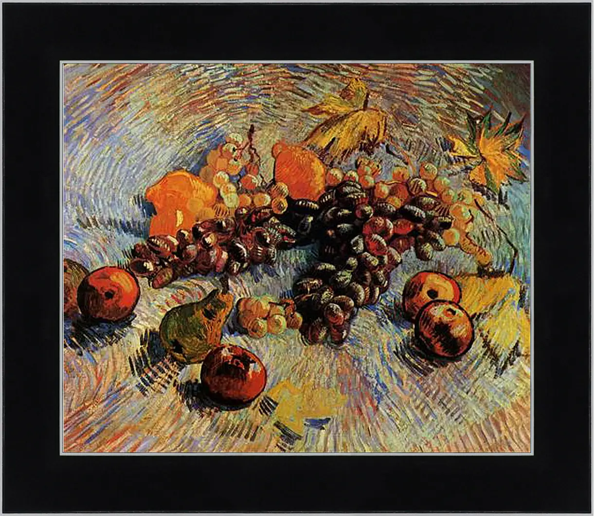 Картина в раме - Still Life with Apples, Pears, Lemons and Grapes. Винсент Ван Гог