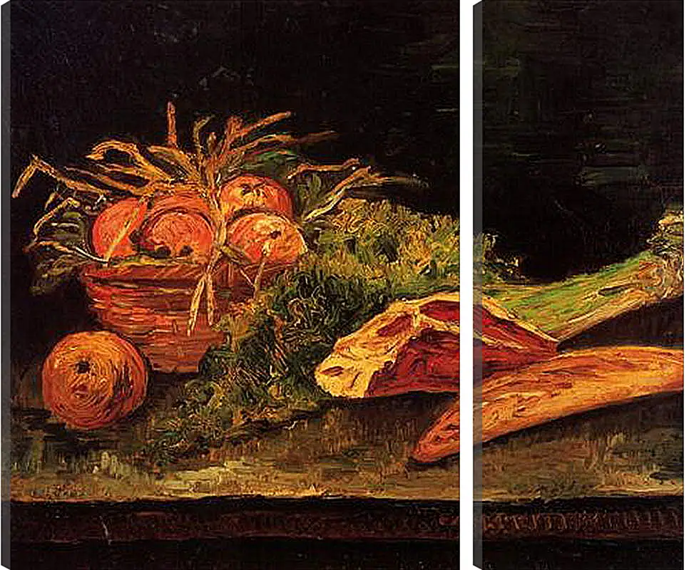 Модульная картина - Still Life with Apples, Meat and a Roll. Винсент Ван Гог