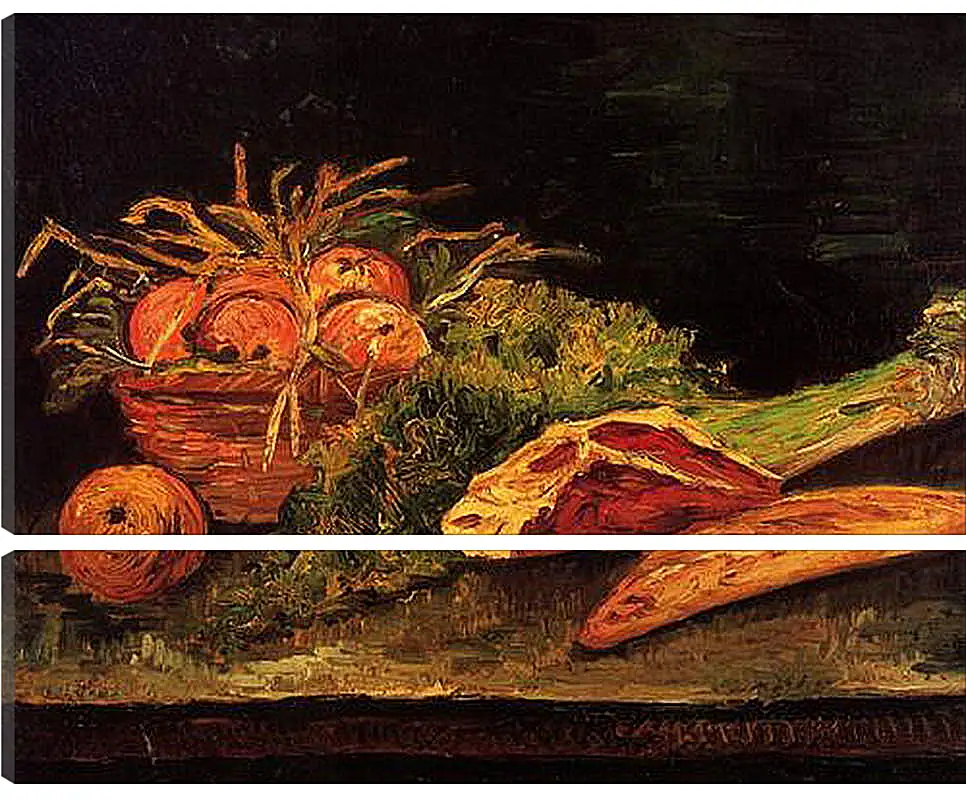 Модульная картина - Still Life with Apples, Meat and a Roll. Винсент Ван Гог