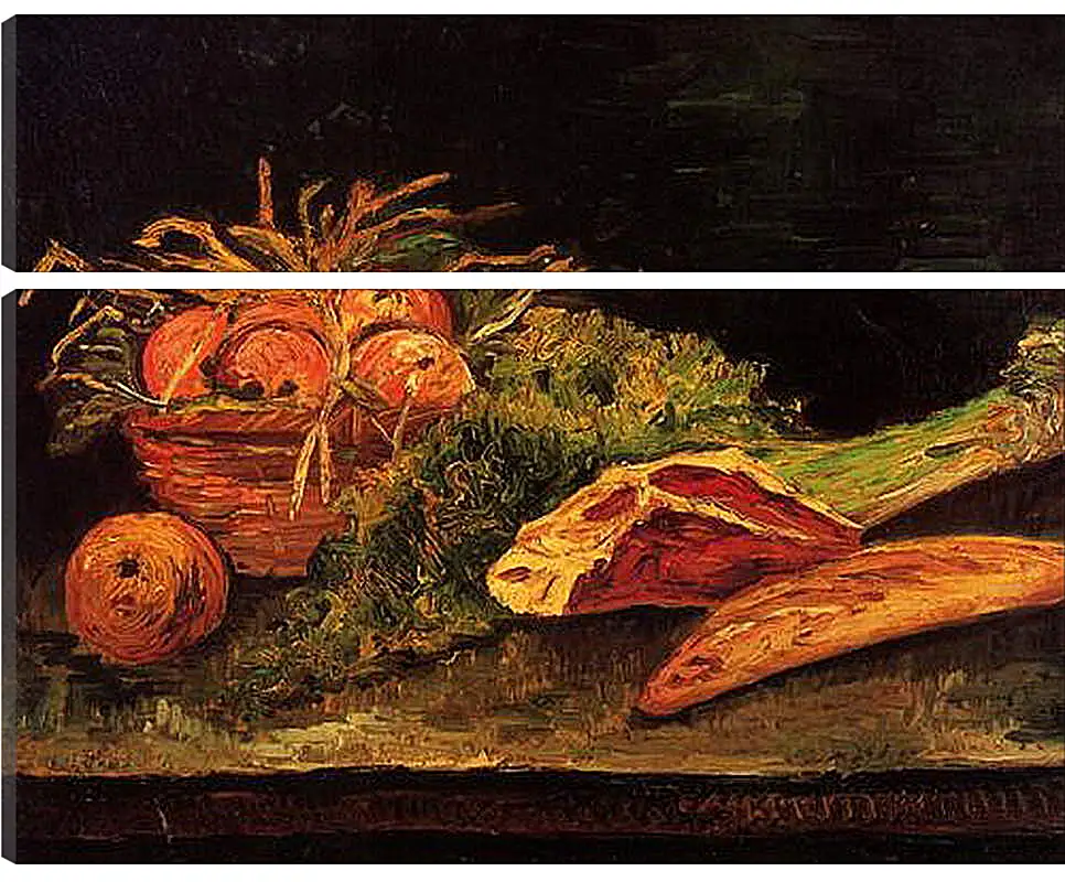 Модульная картина - Still Life with Apples, Meat and a Roll. Винсент Ван Гог