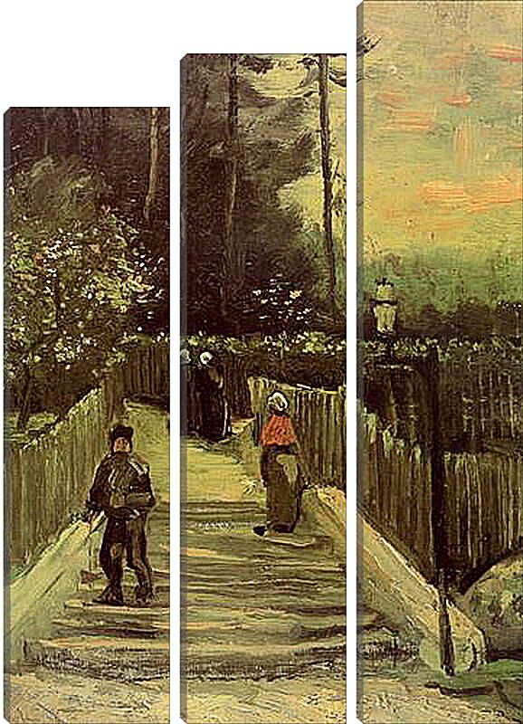 Модульная картина - Sloping Path in Montmartre. Винсент Ван Гог