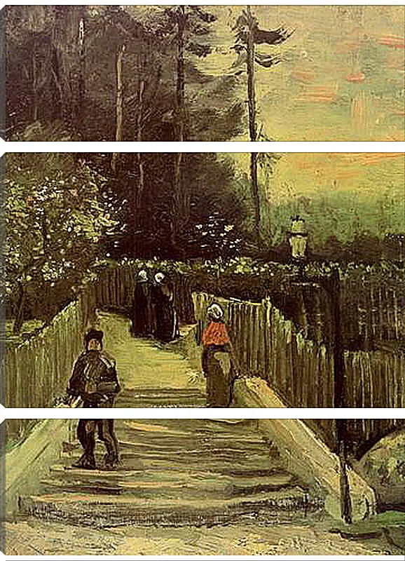 Модульная картина - Sloping Path in Montmartre. Винсент Ван Гог