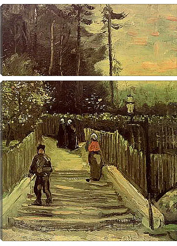 Модульная картина - Sloping Path in Montmartre. Винсент Ван Гог