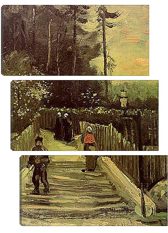 Модульная картина - Sloping Path in Montmartre. Винсент Ван Гог