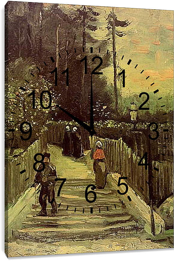 Часы картина - Sloping Path in Montmartre. Винсент Ван Гог