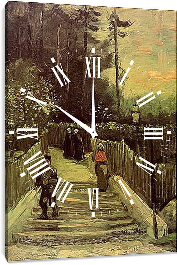 Часы картина - Sloping Path in Montmartre. Винсент Ван Гог