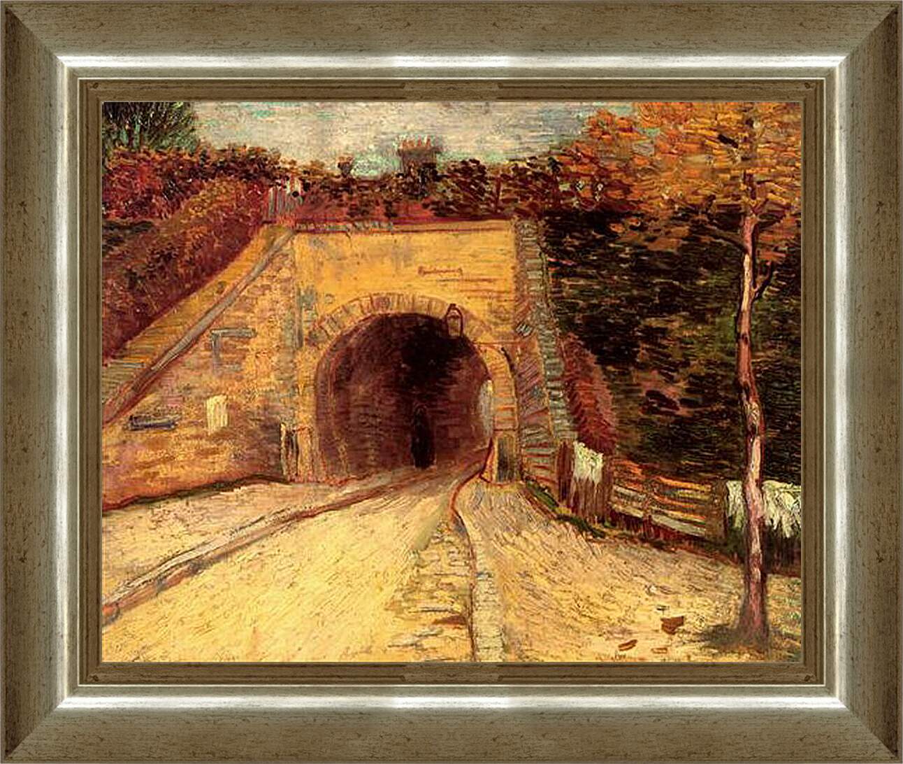 Картина в раме - Roadway with Underpass The Viaduct. Винсент Ван Гог