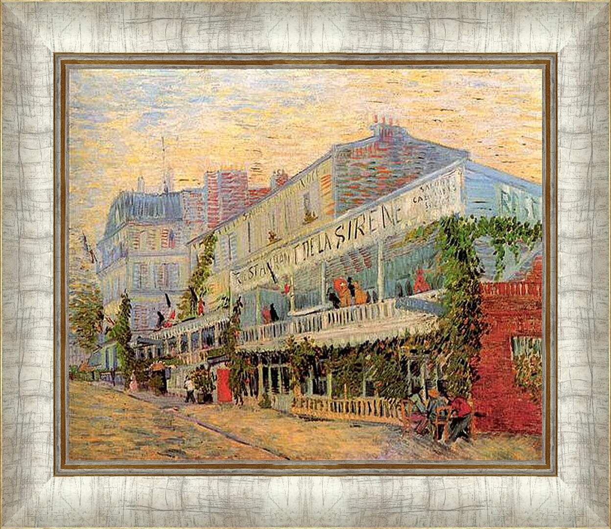Картина в раме - Restaurant de la Sirene at Asnieres. Винсент Ван Гог