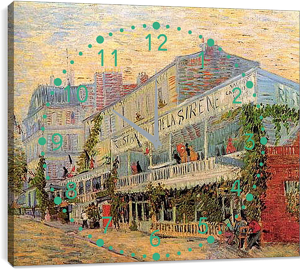 Часы картина - Restaurant de la Sirene at Asnieres. Винсент Ван Гог