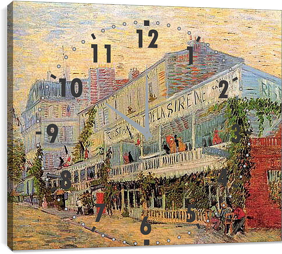 Часы картина - Restaurant de la Sirene at Asnieres. Винсент Ван Гог