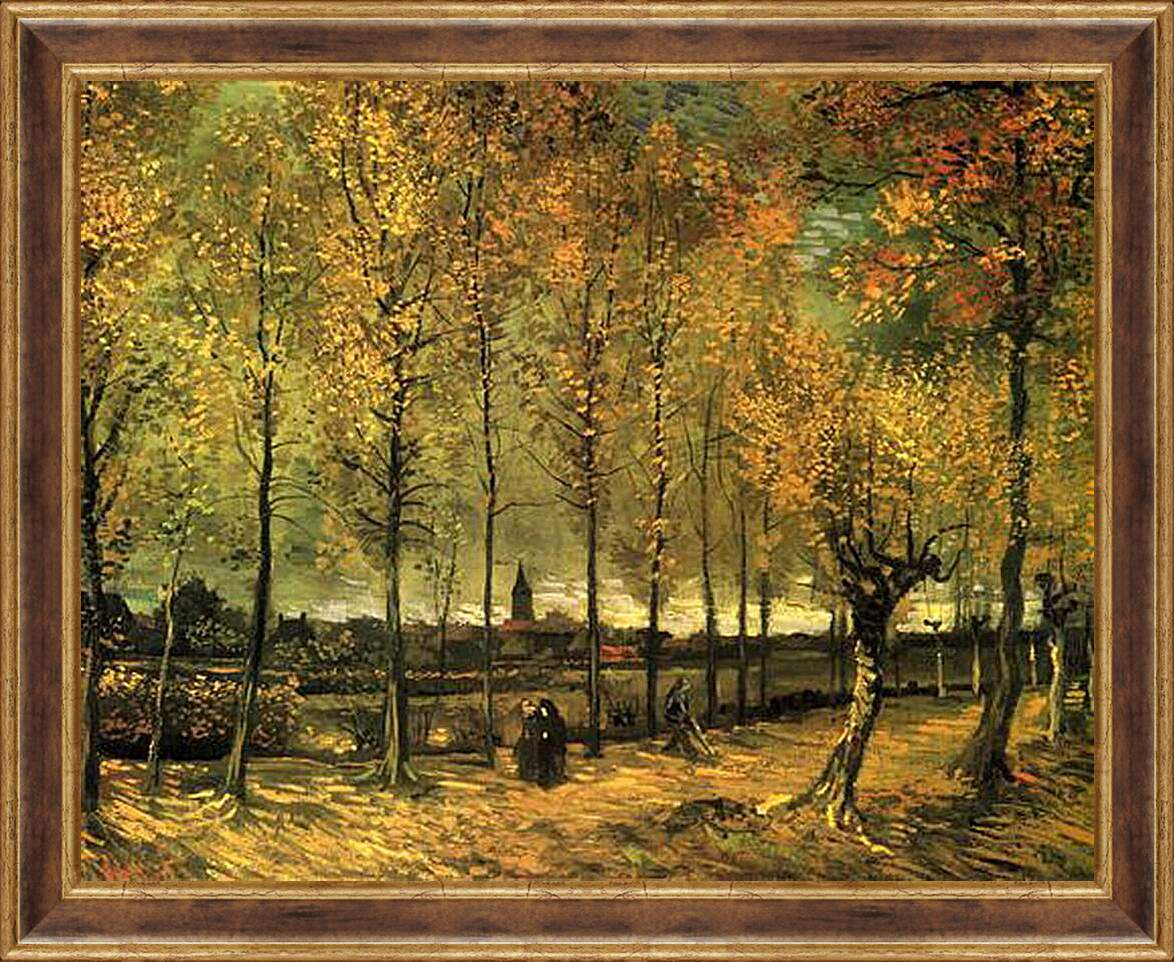 Картина в раме - Lane with Poplars. Винсент Ван Гог